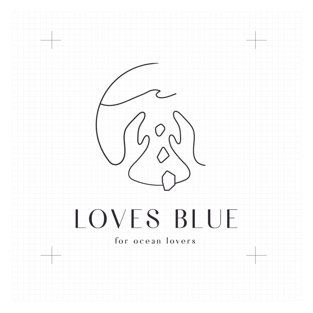 海洋プラスチックアクセサリーブランド LOVES BLUE のロゴデザイン